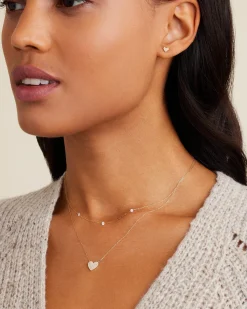 gorjana Floating Diamond Stationary Trio Necklace 18k Solid Gold Online