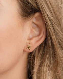 gorjana Flower Single Stud 18k Gold Plated Online