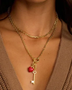 gorjana Heart Key Statement Charm 18k Gold Plated Outlet