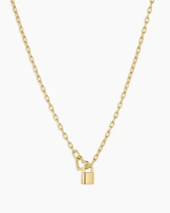 gorjana Heart Padlock Interlocking Necklace 18k Gold Plated Clearance
