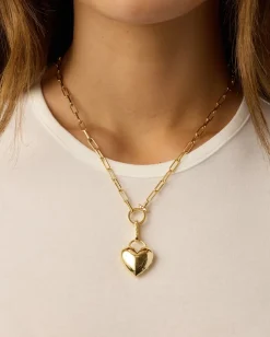 gorjana Heart Statement Charm 18k Gold Plated New