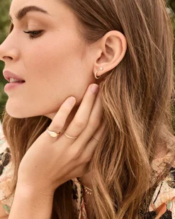 gorjana 14k Gold Crew Helium Huggies 14k Solid Gold New