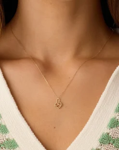 gorjana 14k Gold Love Knot Charm Necklace 14k Solid Gold Fashion