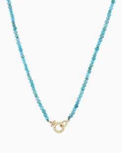 gorjana 14k Gold Mini Turquoise Necklace 14k Solid Gold New