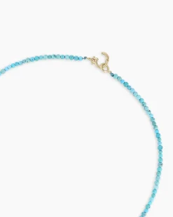 gorjana 14k Gold Mini Turquoise Necklace 14k Solid Gold New