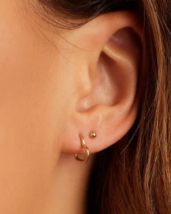 gorjana 14k Gold Newport Flat Back Studs 14k Solid Gold New