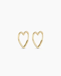 gorjana 14k Gold Open Heart Huggies 14k Solid Gold Best