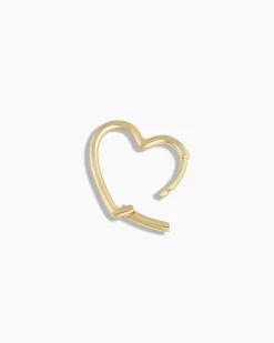 gorjana 14k Gold Open Heart Single Huggie 14k Solid Gold Best