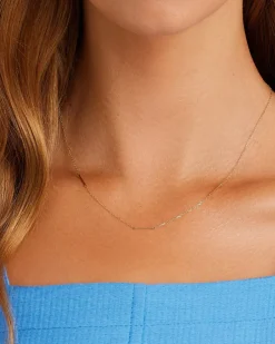 gorjana 14k Gold Rose Bar Necklace 14k Solid Gold Outlet