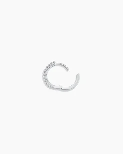 gorjana 14k White Gold Diamond Pavé Single Huggie 14k Solid White Gold Fashion