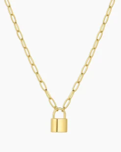 gorjana Kara Padlock Necklace 18k Gold Plated Online
