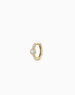 gorjana Lab Grown Diamond Circle Single Huggie 14k Solid Gold Hot