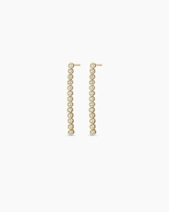 gorjana Lab Grown Diamond Classic Tennis Drop Earrings 14k Solid Gold New