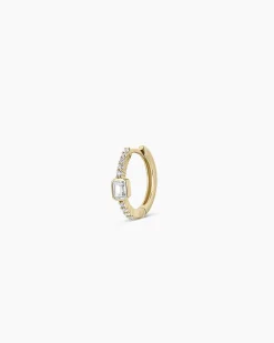 gorjana Lab Grown Diamond Emerald Single Huggie 14k Solid Gold Online