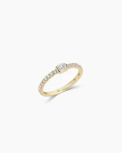 gorjana Lab Grown Diamond Emerald Eternity Ring 14k Solid Gold New