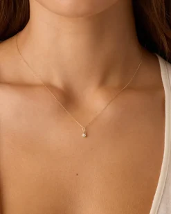 gorjana Lab Grown Diamond Halo Charm Necklace 14k Solid Gold Sale