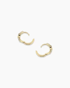 gorjana Lab Grown Diamond Heart Huggies 14k Solid Gold Discount