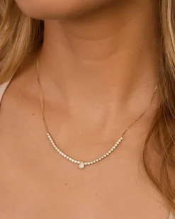 gorjana Lab Grown Diamond Pear Row Necklace 14k Solid Gold Online