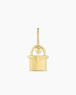 gorjana Lock & Key Statement Charm 18k Gold Plated Clearance