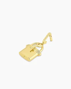 gorjana Lock & Key Statement Charm 18k Gold Plated Clearance
