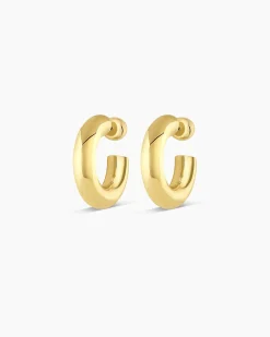 gorjana Lou Statement Small Hoops 18k Gold Plated Clearance