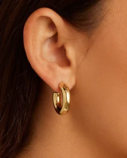 gorjana Lou Statement Small Hoops 18k Gold Plated Clearance