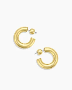 gorjana Lou Statement Small Hoops 18k Gold Plated Clearance