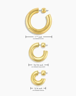 gorjana Lou Statement Small Hoops 18k Gold Plated Clearance