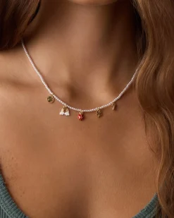 gorjana Lucky Mini Charm Necklace 18k Gold Plated Outlet