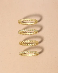 gorjana Mini Stackable Ring Set 18k Gold Plated Online