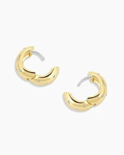 gorjana Noel Shimmer Huggies 18k Gold Plated Fashion