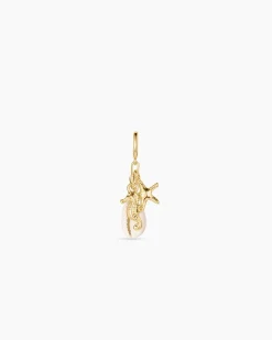 gorjana Ocean Cluster Parker Charm 18k Gold Plated, Shell Sale