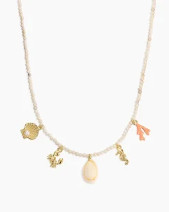 gorjana Ocean Mini Charm Necklace 18k Gold Plated Outlet