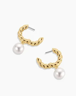 gorjana Pearl Crew Hoops 18k Gold Plated Best