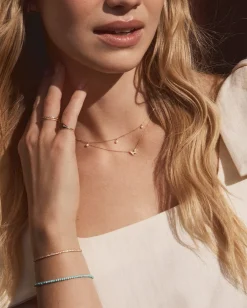 gorjana Pearl Flutter Necklace 14k Solid Gold Clearance