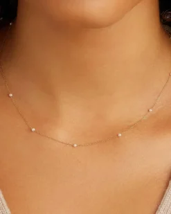 gorjana Pearl Newport Necklace 14k Solid Gold Clearance