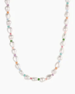 gorjana Pearl Rainbow Cove Necklace 18k Gold Plated Discount