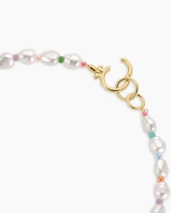 gorjana Pearl Rainbow Cove Necklace 18k Gold Plated Discount
