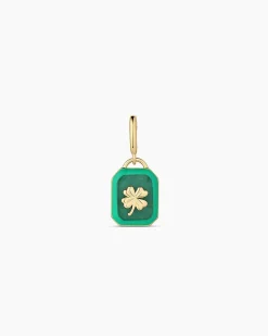 gorjana Power Gemstone Luck Parker Charm 18k Gold Plated, Aventurine - Luck Outlet