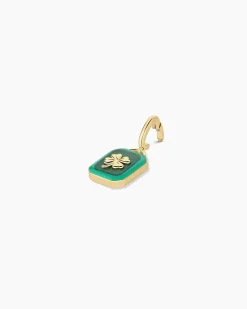 gorjana Power Gemstone Luck Parker Charm 18k Gold Plated, Aventurine - Luck Outlet