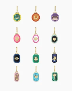 gorjana Power Gemstone Luck Parker Charm 18k Gold Plated, Aventurine - Luck Outlet
