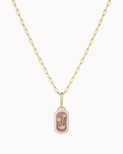 gorjana Power Gemstone Parker Charm Necklace Compassion 18k Gold Plated, Rhodochrosite Best