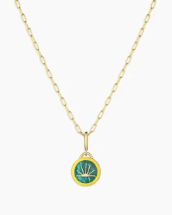 gorjana Power Gemstone Parker Charm Necklace Inspiration 18k Gold Plated, Apatite - Inspiration Sale