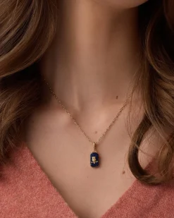 gorjana Power Gemstone Parker Charm Necklace Wisdom 18k Gold Plated, Lapis - Wisdom Best