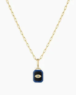 gorjana Power Gemstone Parker Charm Necklace Protection 18k Gold Plated, Black Onyx - Protection Online