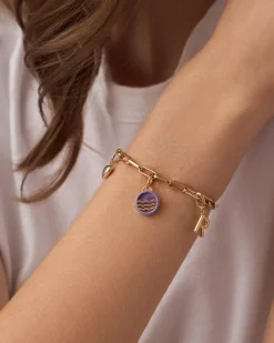 gorjana Power Gemstone Tranquility Parker Charm 18k Gold Plated, Amethyst - Tranquility Outlet