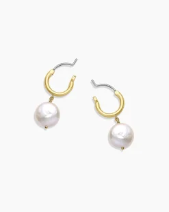 gorjana Reese Pearl Huggies 18k Gold Plated, Pearl Online