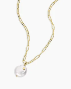 gorjana Reese Pearl Necklace 18k Gold Plated, Pearl Sale