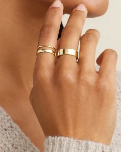 gorjana Rose Ring Set 18k Gold Plated Hot