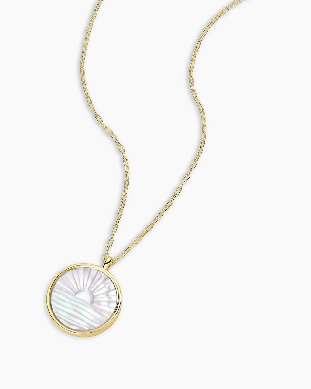 gorjana Sunset Etched Necklace 18k Gold Plated Discount